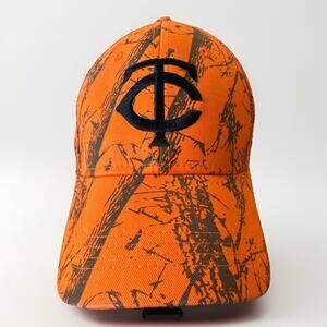 Minnesota Twins Mountain Dew Orange Camouflage Structured Strapback OSFM Hat Cap